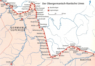 Karte Obergermanisch-Raetische Limes